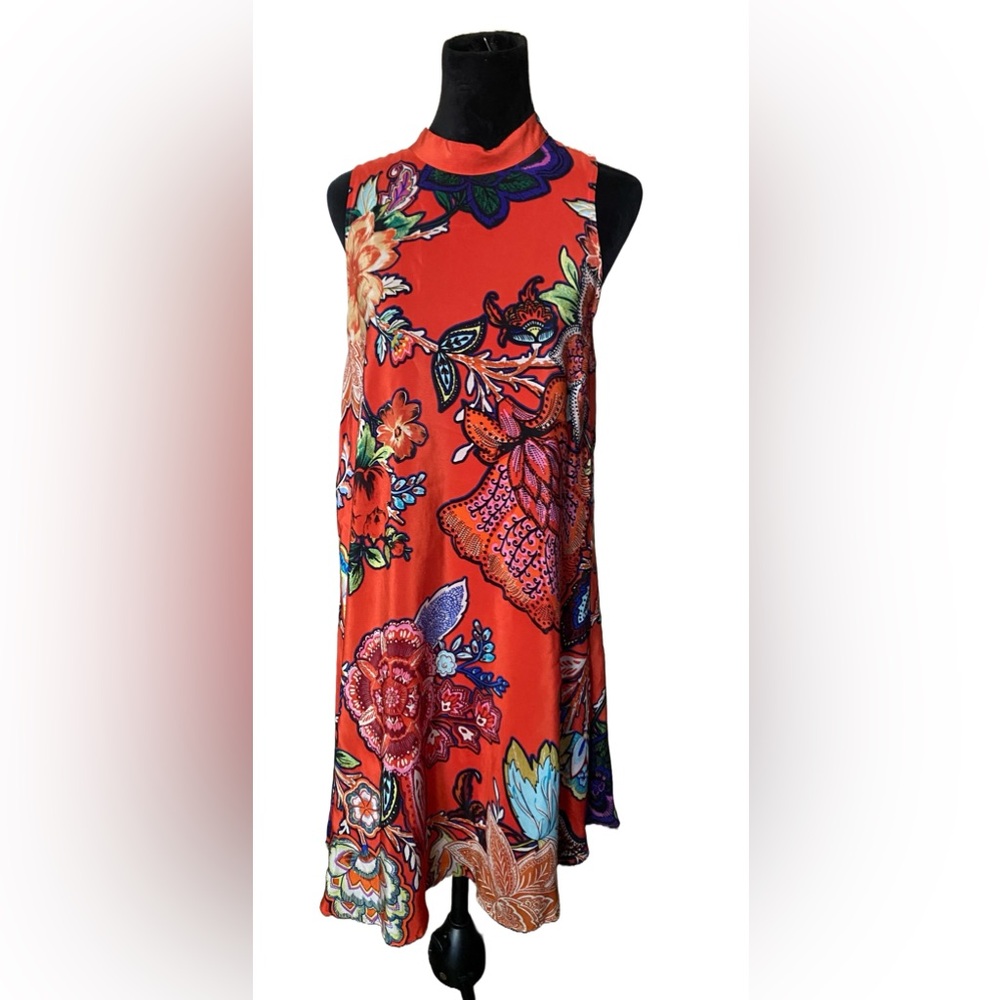 Anthropologie Red Floral Dress